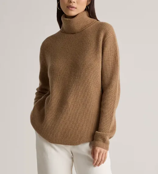 Mongolian Cashmere Fisherman Turtleneck Sweater